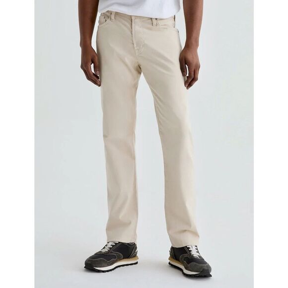AG The Graduate Preppy Sueded Tailored Leg Men's 40x32 Natural Ivory Pants - Picture 1 of 15